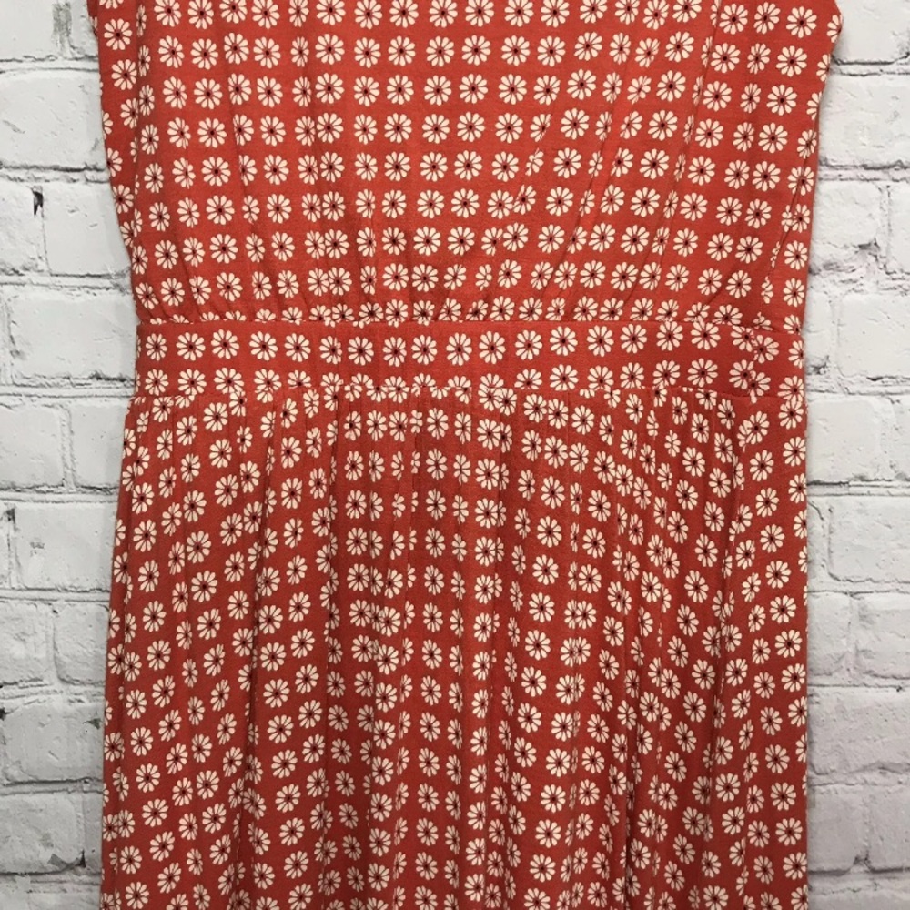 Anthropologie Dress Maeve Vintage Orange Print Sleeveless A-Line Stretch New S - Picture 8 of 10